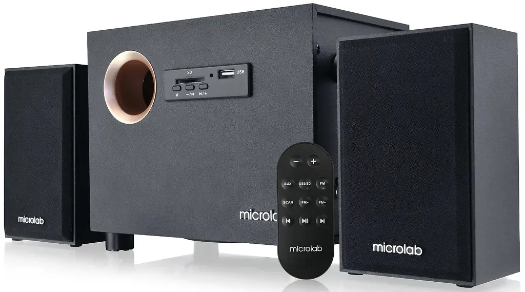 Акустическая система Microlab 2.1 M-105R Black + ДУ (M-105R) - фото 2