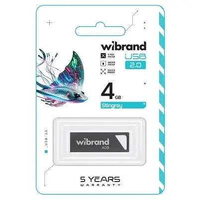 USB флеш накопитель Wibrand 4GB Stingray Grey USB 2.0 (WI2.0/ST4U5G) - фото 2