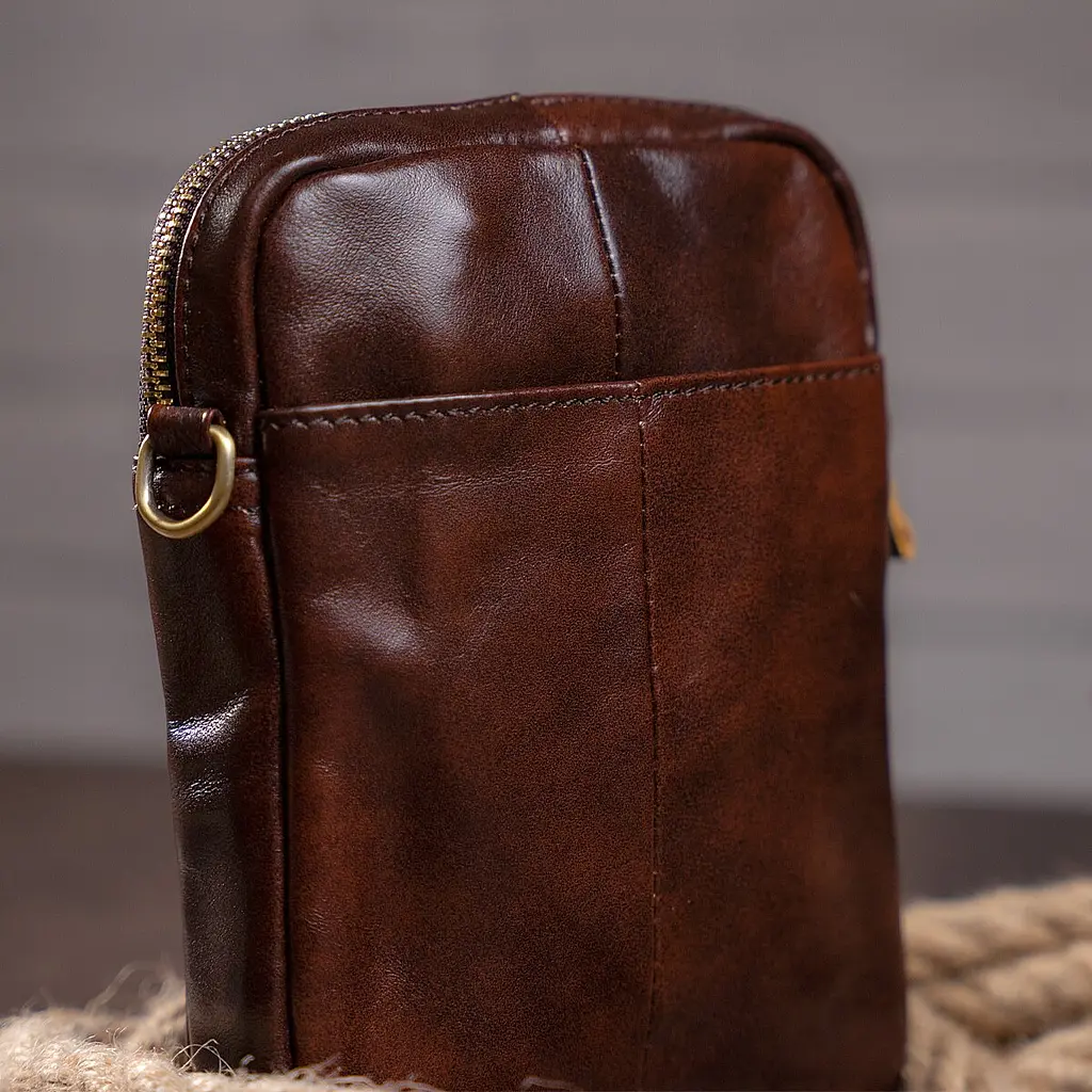 Сумка кожаная мужская Vintage 14х20,5х3,5 см sum0012379 - фото 2