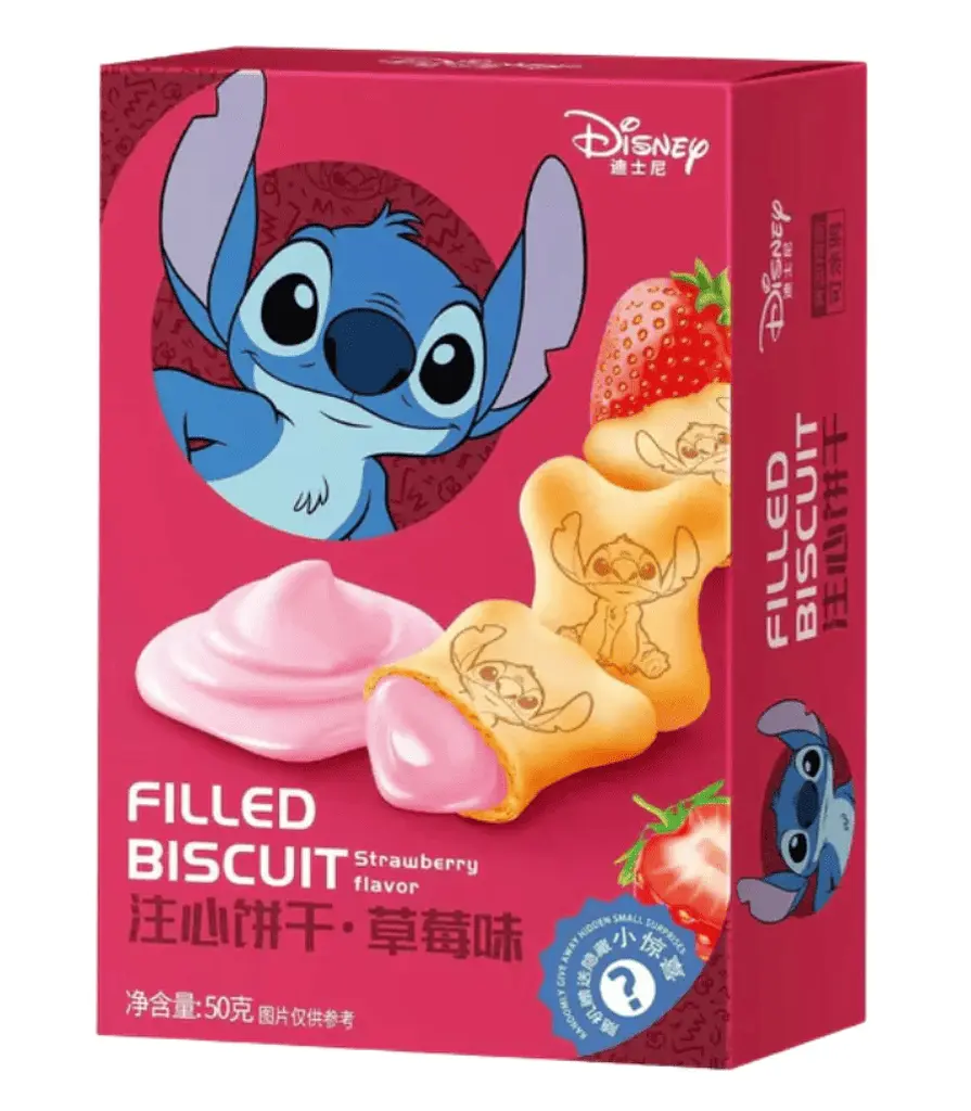 Печиво Binqi Disney Stitch Filled Biscuit Strawberry 50г