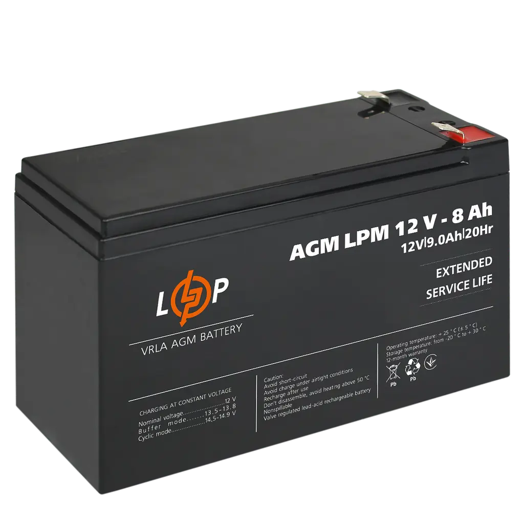 Акумулятор AGM LPM 12V - 8 Ah - фото 4