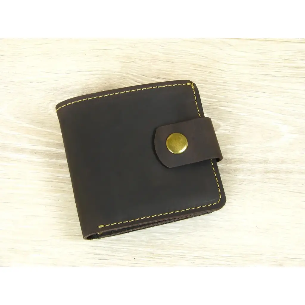 Кошелек GS кожаный коричневый - фото 2