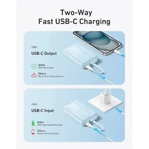 Внешний аккумулятор Anker Power Bank Zolo 20000 30W Built-In USB-C Cable - фото 9