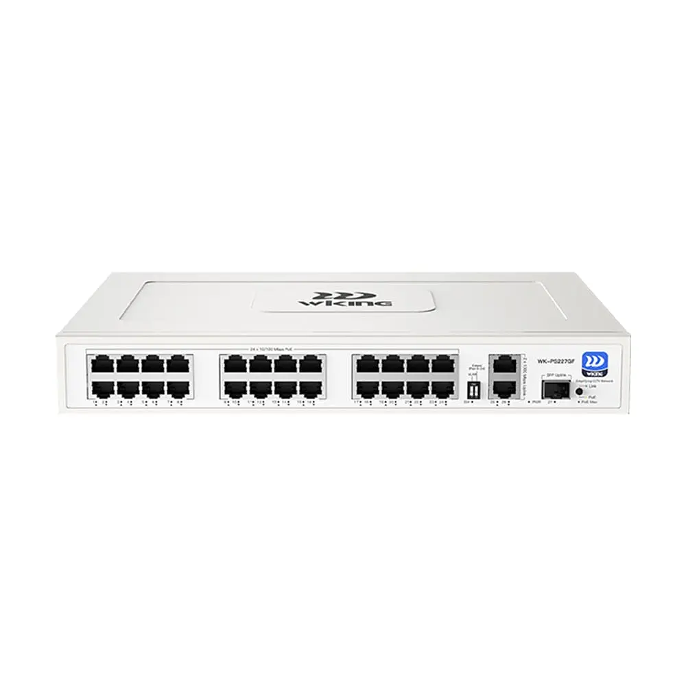 PoE-комутатор 27-портовий некерований Wiking WK-PS227GF, 24x100Mbps PoE, 2x1000Mbps Uplink, 1x1000Mbps SFP, 270W (73-00273) - фото 2