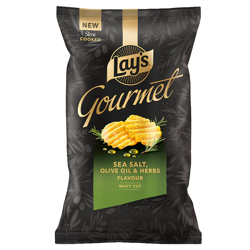Чіпси Lay’s Gourmet з морською сіллю, оливковою олією та травами 120 г