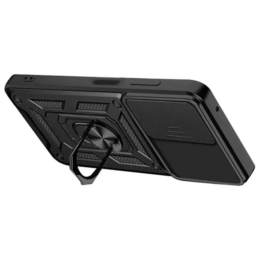Чохол Primo Shockproof для Samsung Galaxy A26 5G (SM-A266) - протиударний, з підставкою і шторкою камери - Black - фото 4