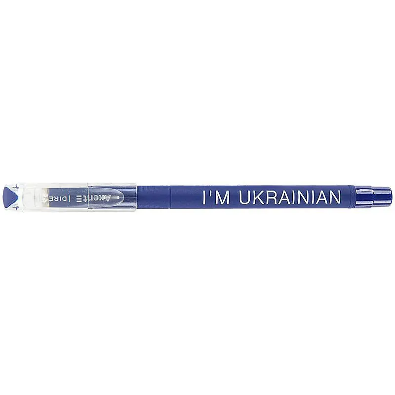 Набір кулькових ручок Axent Direkt I'm Ukrainian синій 12 шт. (AB1002-01-02-A) - фото 2
