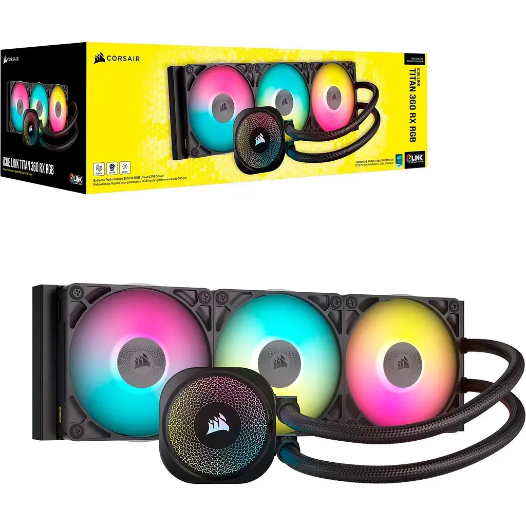Система водяного охолодження Corsair iCUE Link Titan 360 RX RGB Black (CW-9061018-WW) UA [143822] - фото 11