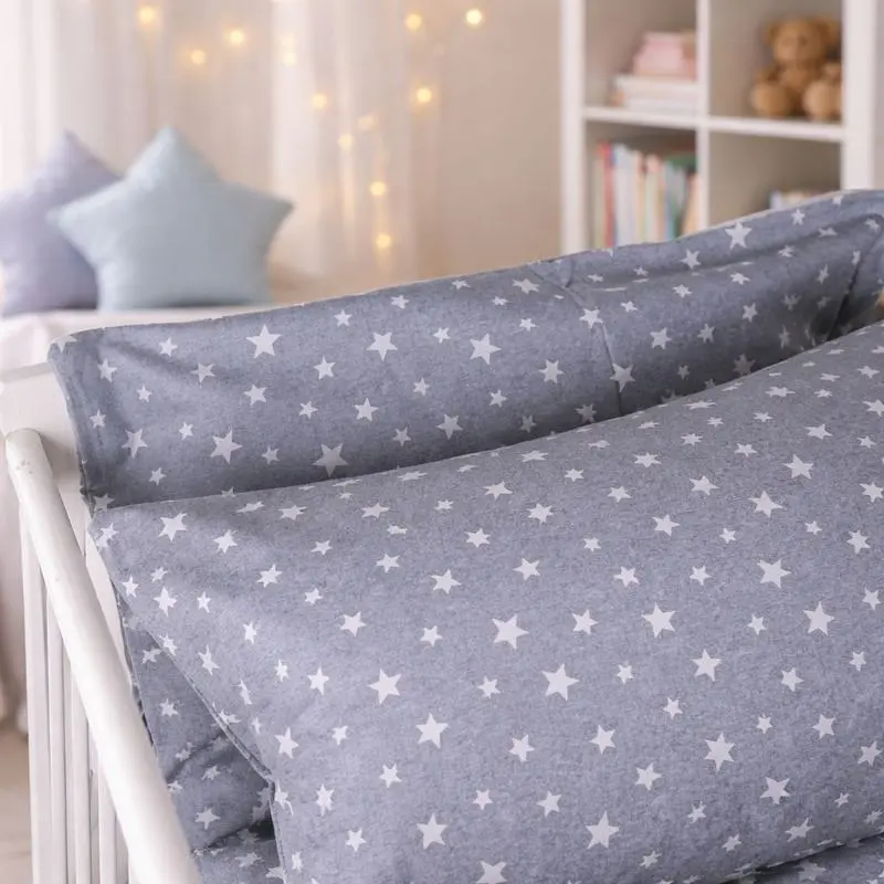 Дитяча постільна білизна MIRSON BABY фланель Grey Stars 110х160см (2200012800850) - фото 8