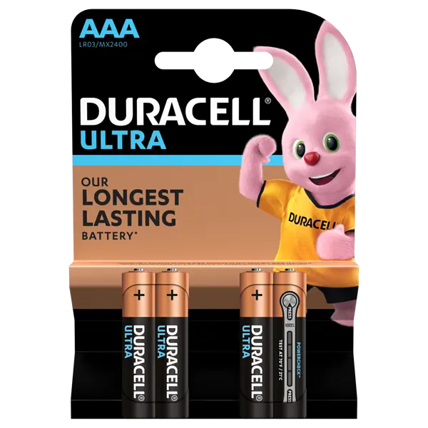 Лужні батарейки мізинчикові Duracell Ultra 1,5 V AAA LR03/MX2400, 4 шт. (5004806) - фото 2