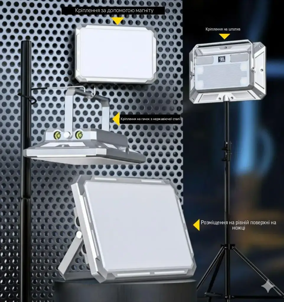 Кемпінговий світлодіодний ліхтар Unibrother KXK-686 з акумулятором 4000 mAh Сріблястий (00364)
 - фото 9