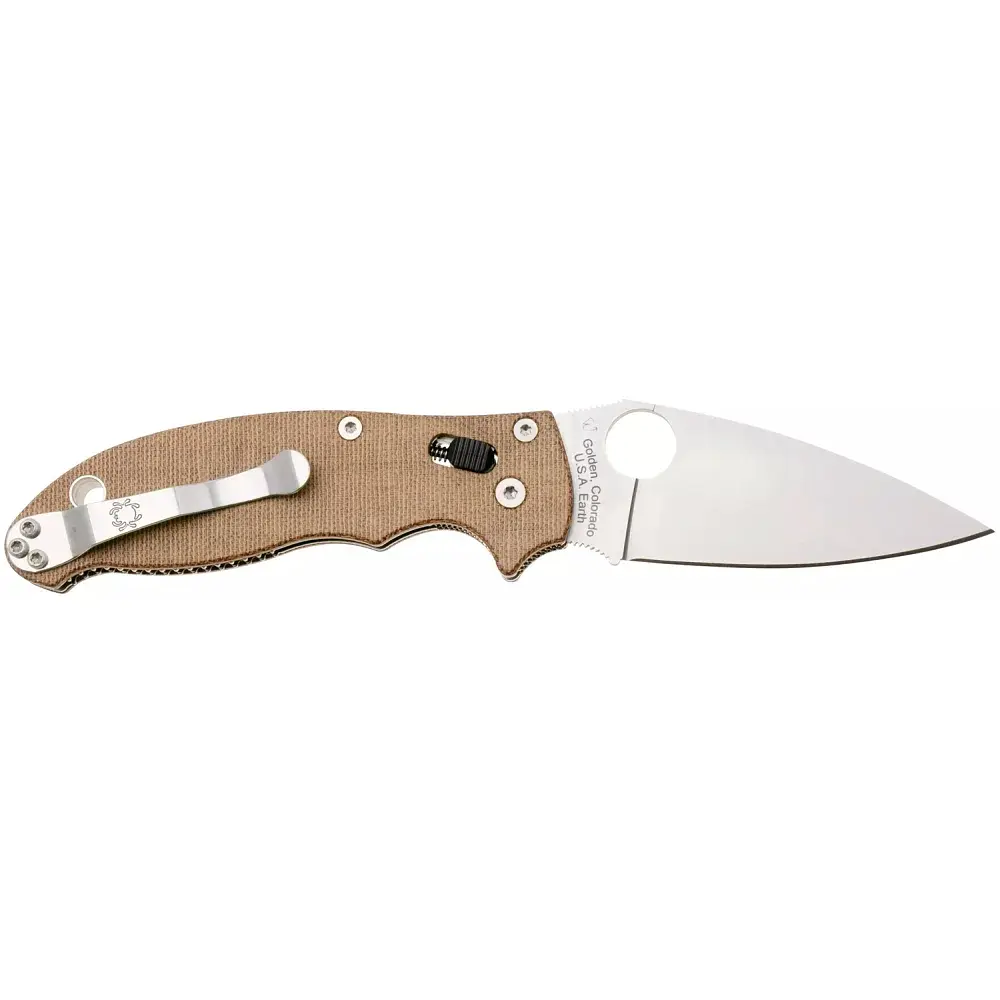 Ніж Spyderco Manix 2 CPM Cru-Wear Micarta Brown - фото 2