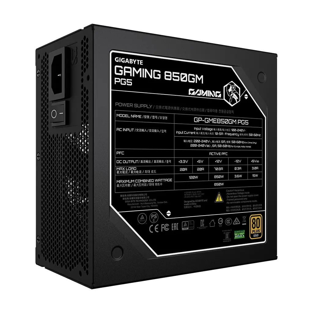 Блок живлення GIGABYTE 850W 850GM PG5 (GP-GME850GM PG5) - фото 4