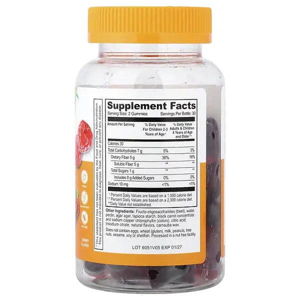 Пробіотики та Ензими для дітей Kids Prebiotic Fiber Gummies 60 жувальних цукерок Lifeable vit0005090 - фото 2