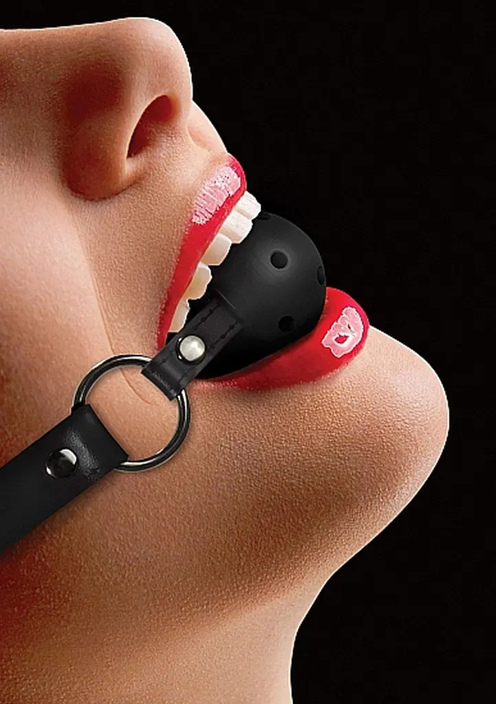 Кляп Ouch! Ball Gag With Leather Straps - фото 4