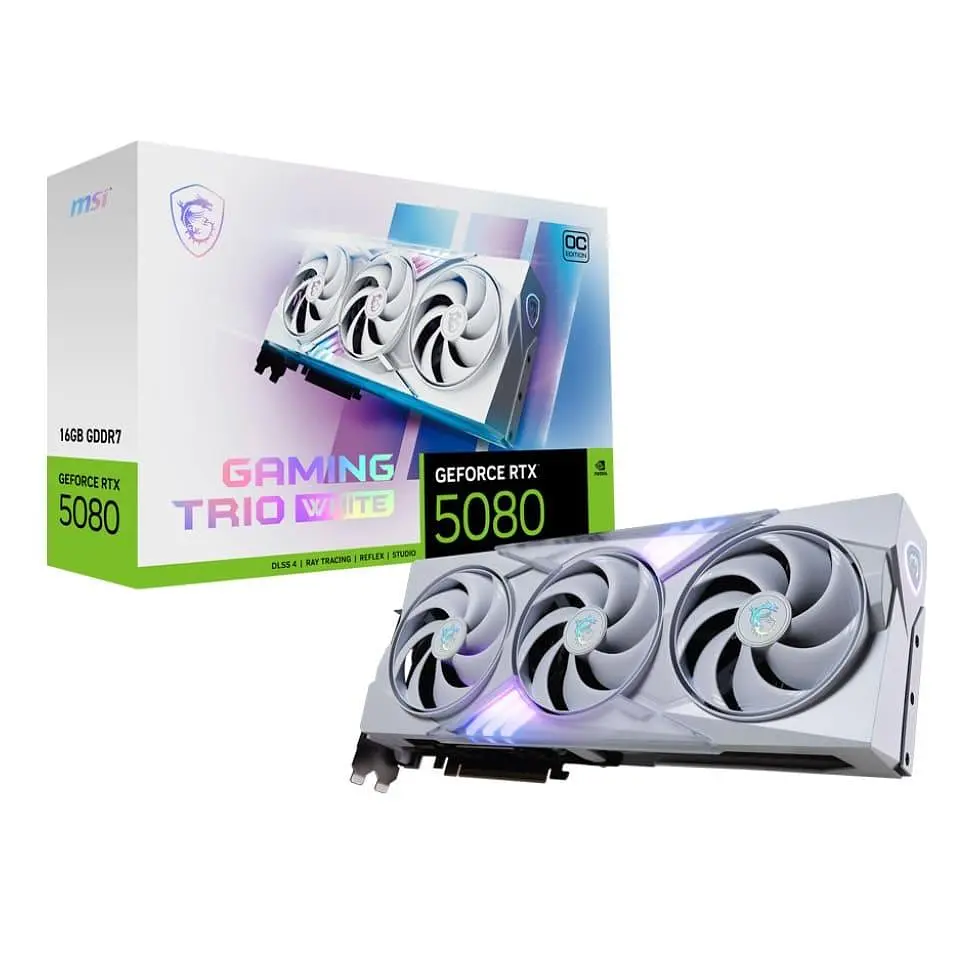 Відеокарта MSI RTX 5080 16G GAMING TRIO OC WHITE (RTX 5080 16G GAMING TRIO OC WHITE) (GDDR7, 256 bit, PCI-E v5.0 x16) - фото 7