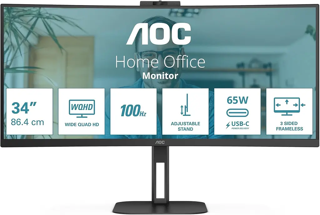 Монитор AOC 34" CU34V5CW/BK teh0026631 - фото 4
