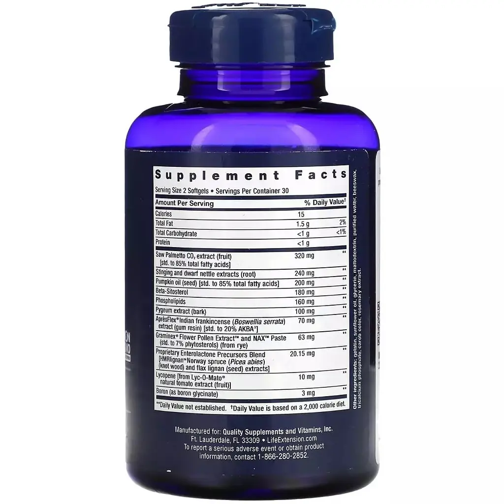 Ультра формула для простати Life Extension Ultra Prostate Formula 60 желатинових капсул - фото 2