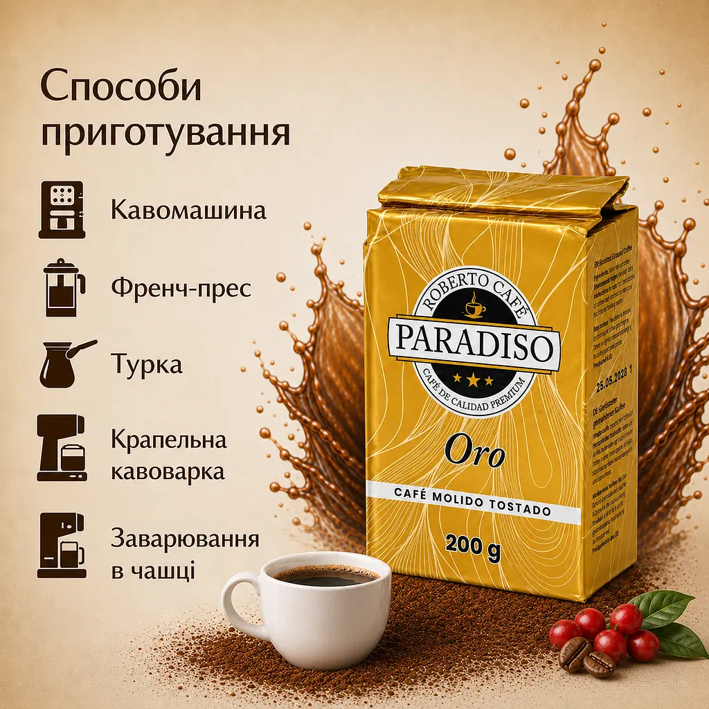 Кава мелена Paradiso Oro 200 г натуральна середнього обсмаження - фото 3