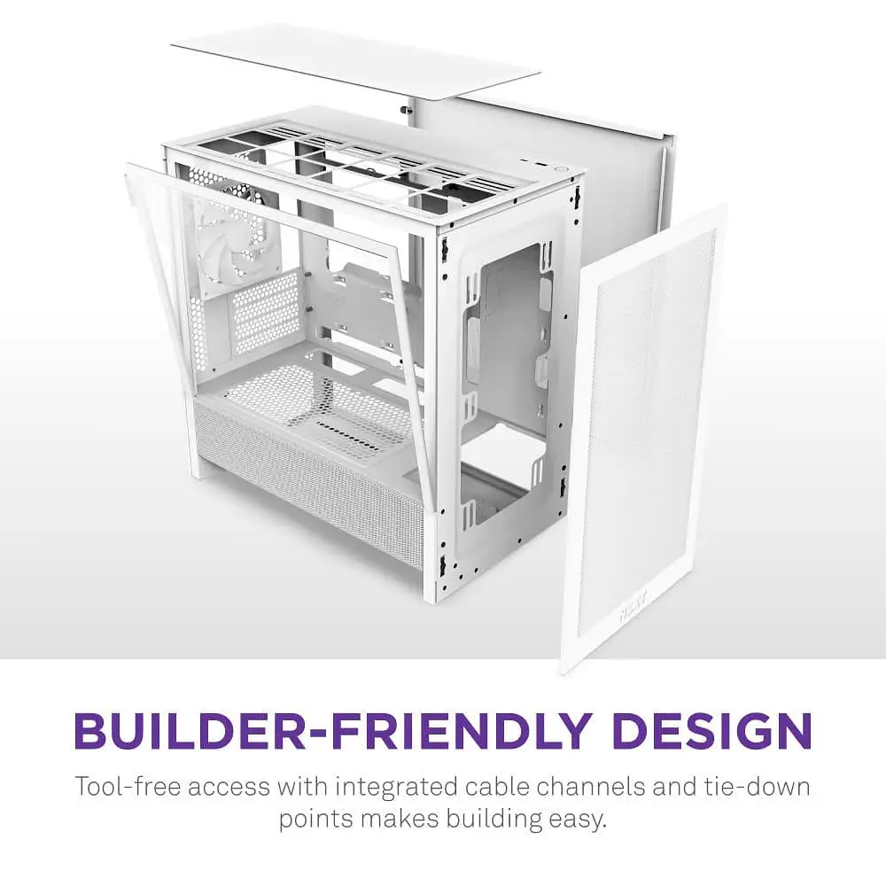 Корпус NZXT H3 Flow Tempered Glass без БП White (CC-H31FW-01) - фото 8