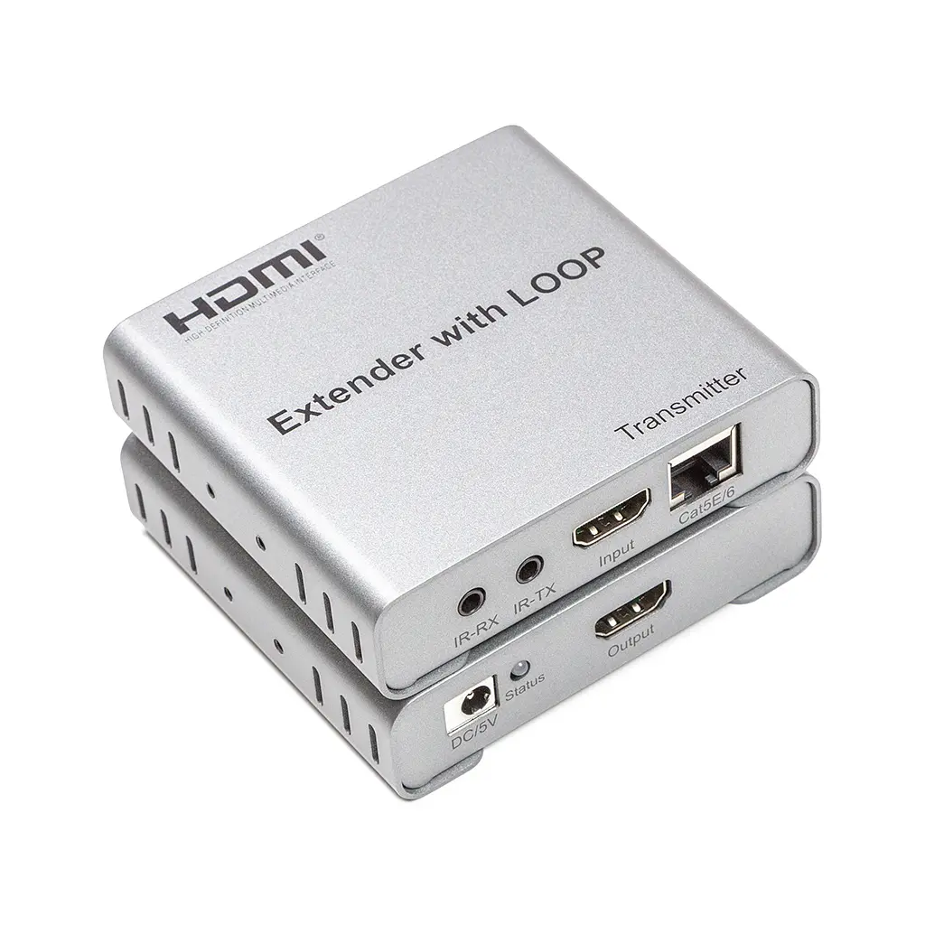 Адаптер HDMI 4K/30hz, up to 100m via CAT5E/6, loop-out (HDES12-LOOP) PowerPlant (CA912964) - фото 4
