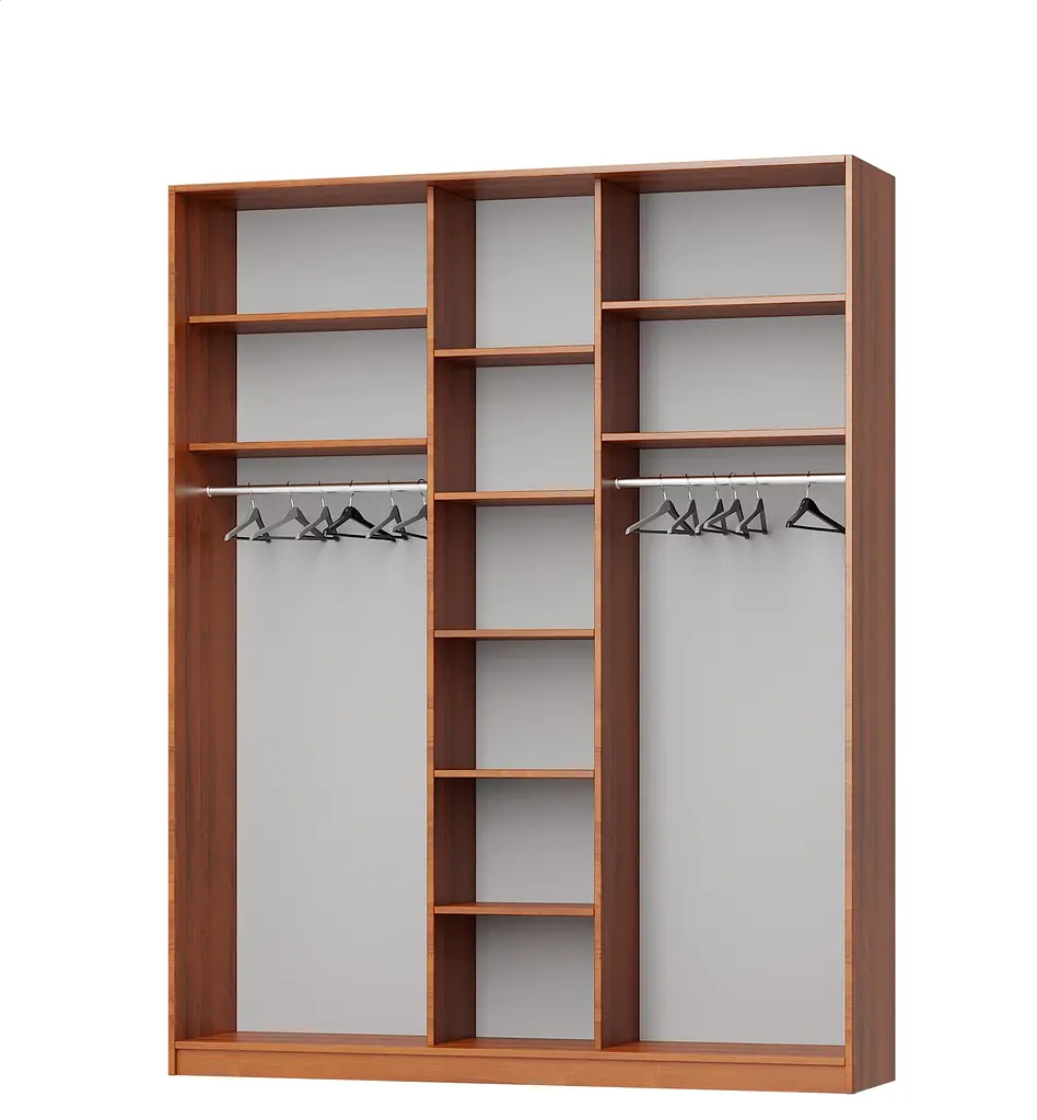 Шкаф-купе трехдверный MebelStar Стандарт AL 2ДСП/Зеркало 190x60x240 см Аляска серый (MBS-1566) - фото 2