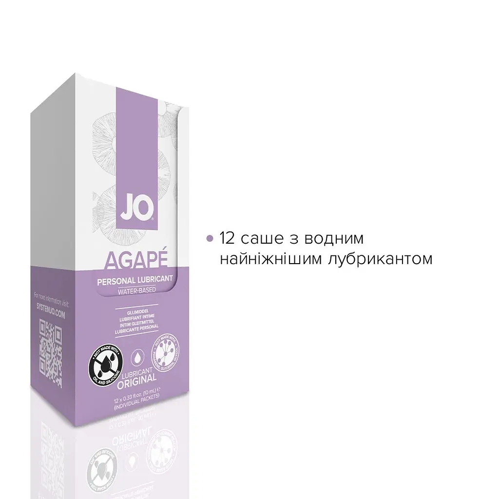 Набір лубрикантів Foil Display Box – JO Agape Lubricant – 12 × 10ml - фото 2