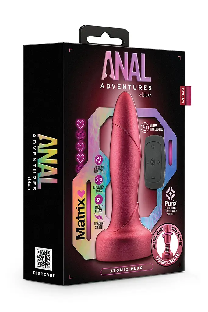 Анальна пробка Anal Adventures Matrix Atomic Plug 14.6 см (червоний) - фото 5