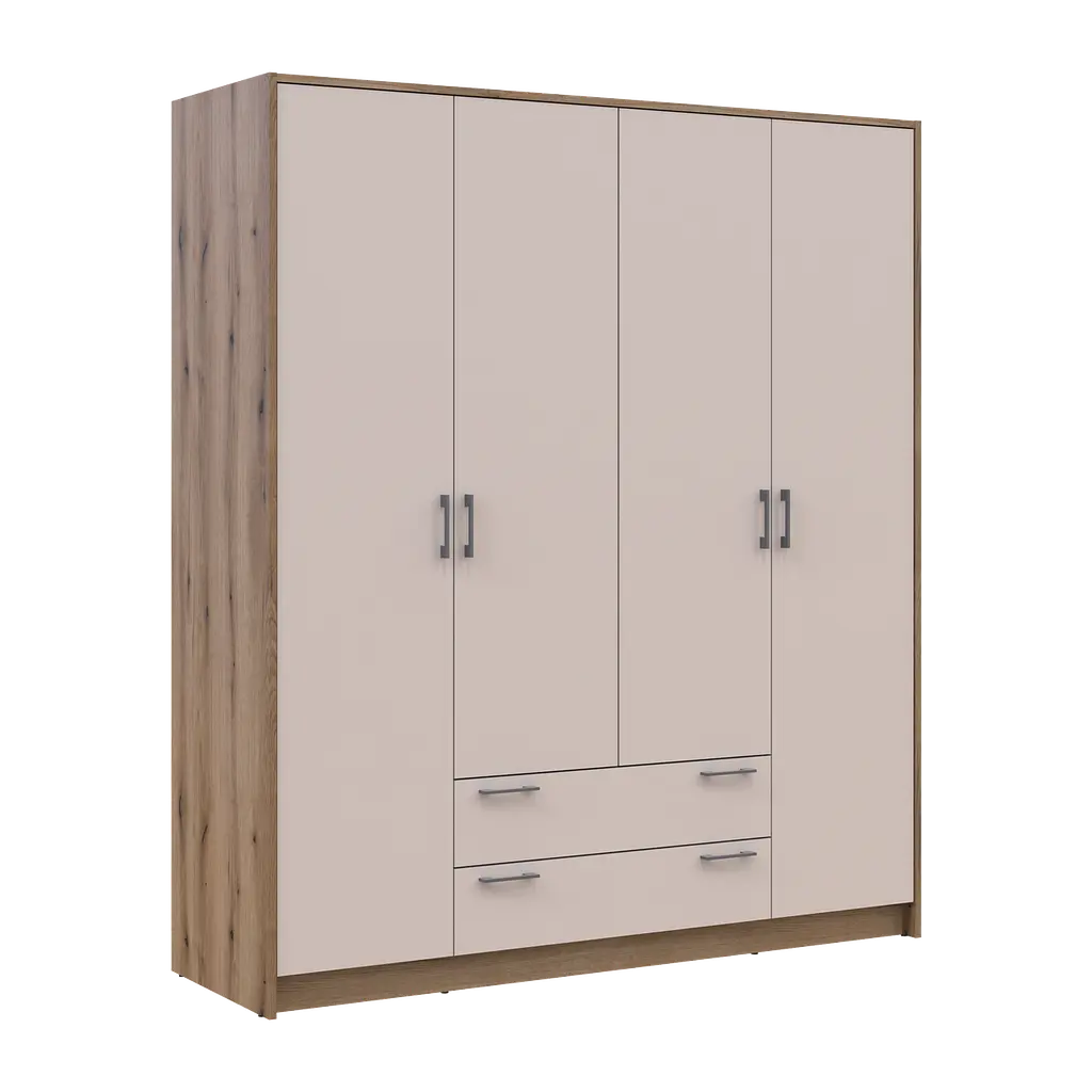 Шафа для одягу Doros Ронді Дуб Артизан/Кашемір 4ДСП 160х52х195 (80737825) - фото 6