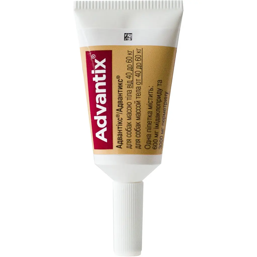 Краплі Elanco (Bayer) Advantix від бліх і кліщів для собак від 40 до 60 кг 24 мл  (6 мл x 4 піпетка) - фото 5