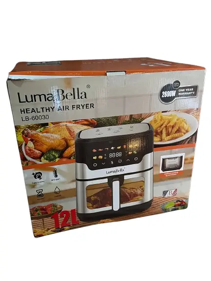 Аерофритюрниця LumaBella LB-60030 з конвекцією та таймером для смаження без олії 12л 2600 Вт Чорний - фото 3