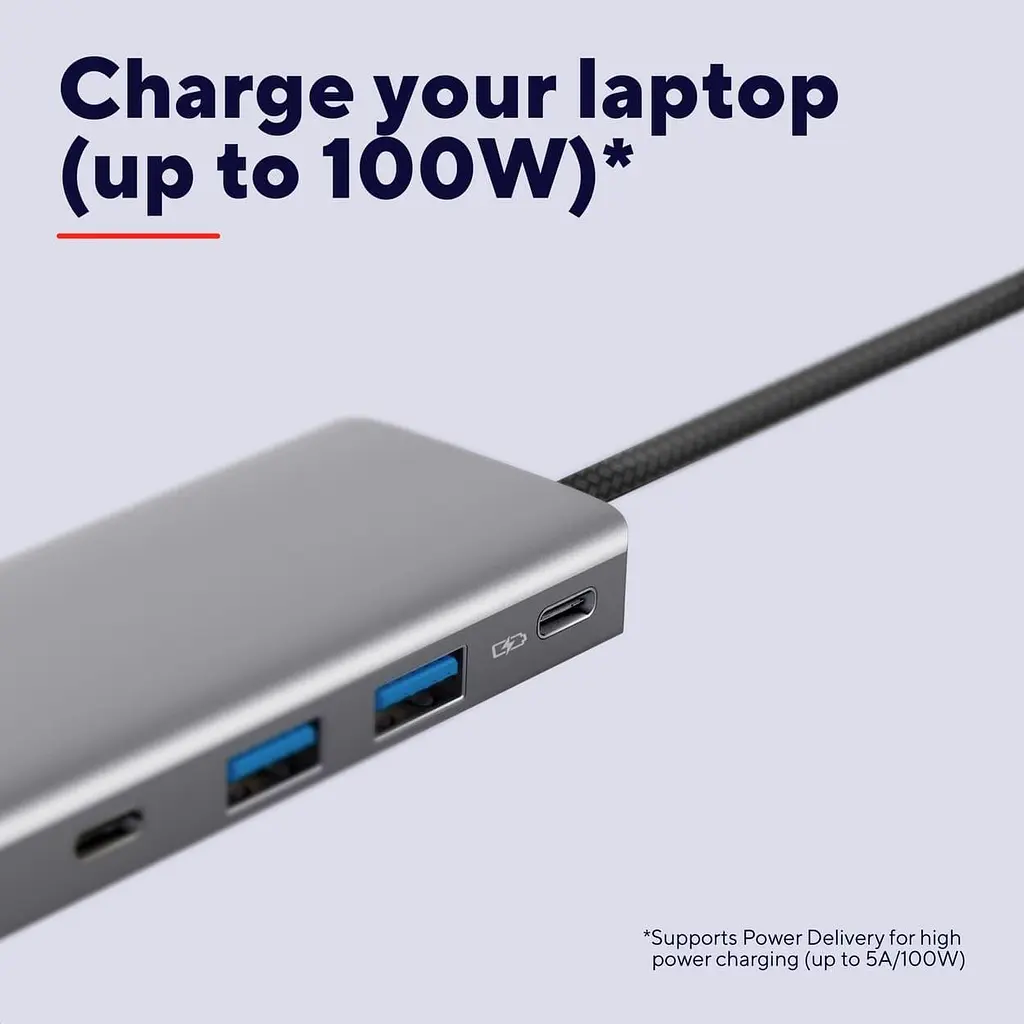 USB-Хаб Trust Dalyx 7in1 USB-C 2xUSB-А 3.2/2xUSB-С/2xHDMI/Display Port, Алюміній, 0.16м, Сірий (25661_TRUST) - фото 8