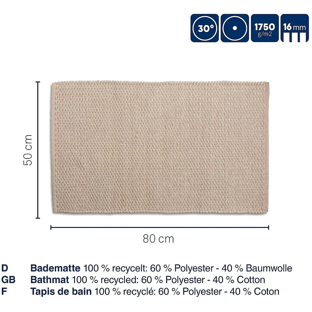 Коврик для ванной Kela Miu 80x50x1 см светло-розовый (24725) - фото 3