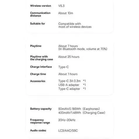 Бездротові навушники Baseus AeQur G10 TWS білі A00055400221-00 - фото 9