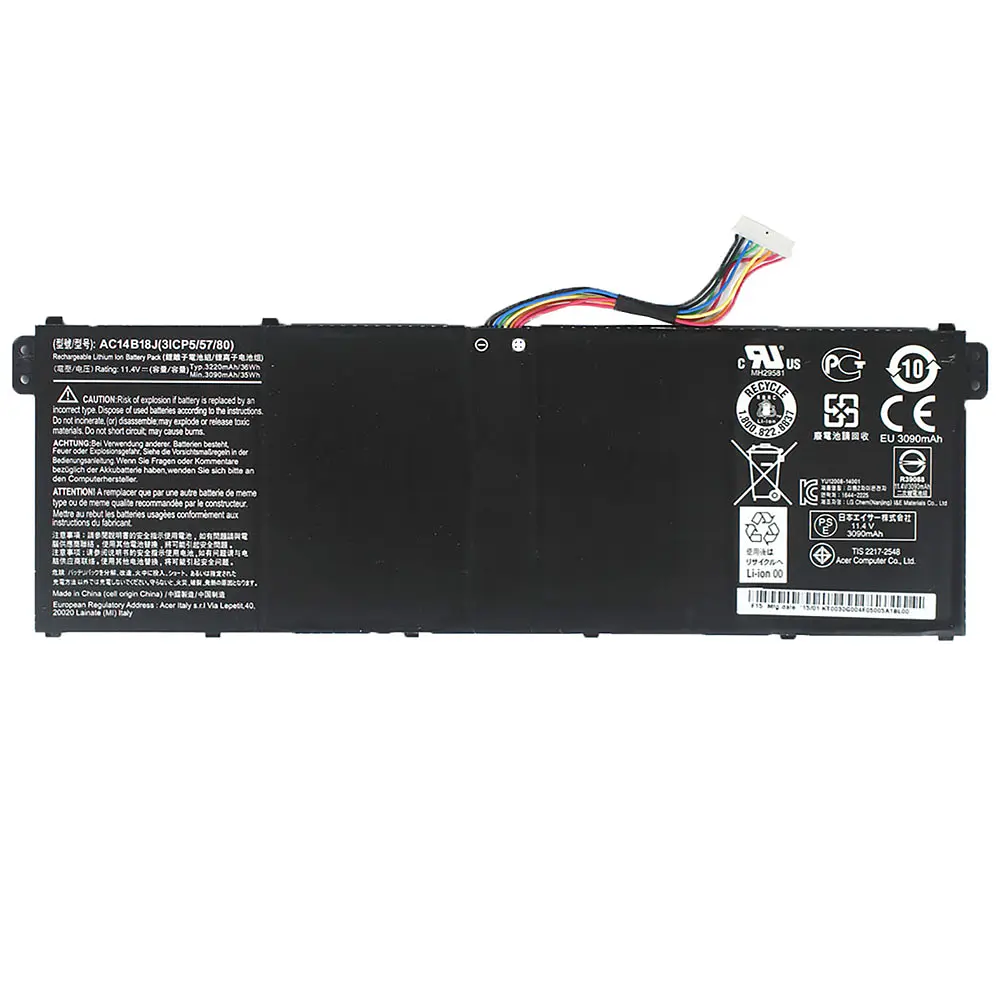 Акумулятор для ноутбука Acer AC14B18J (Aspire ES1-511, ES1-512, ES1-523, ES1-524, ES1-533) 11.4V 3220 mAh Black (KT.0030G.017) - фото 3