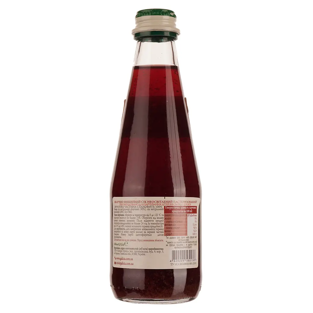 Сік Galicia Яблучно-вишневий неосвітлений 300 мл (672714) - фото 2