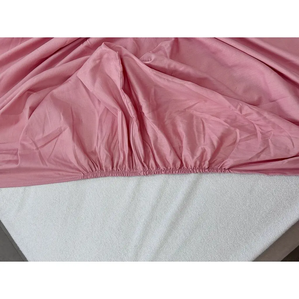 Простыня Ecotton Brindal Rose на резинке сатин 120х200 см розовая (24831) - фото 3