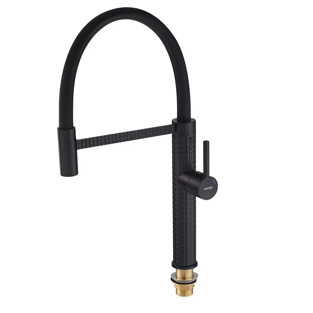 Смеситель для кухни Mixxus Premium Oliwer 017 Black с гибким изливом MI6966 Черный матовый - фото 7