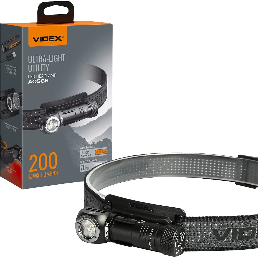 Портативний світлодіодний ліхтарик Videx VLF-A056H, 200Lm 5000K (28769-000)