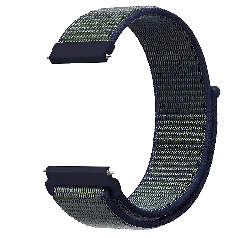 Ремінець нейлоновий на липучці BeWatch Samsung Galaxy Watch 4/5/6 Зелений з синім (1011318.4UW) - фото 2