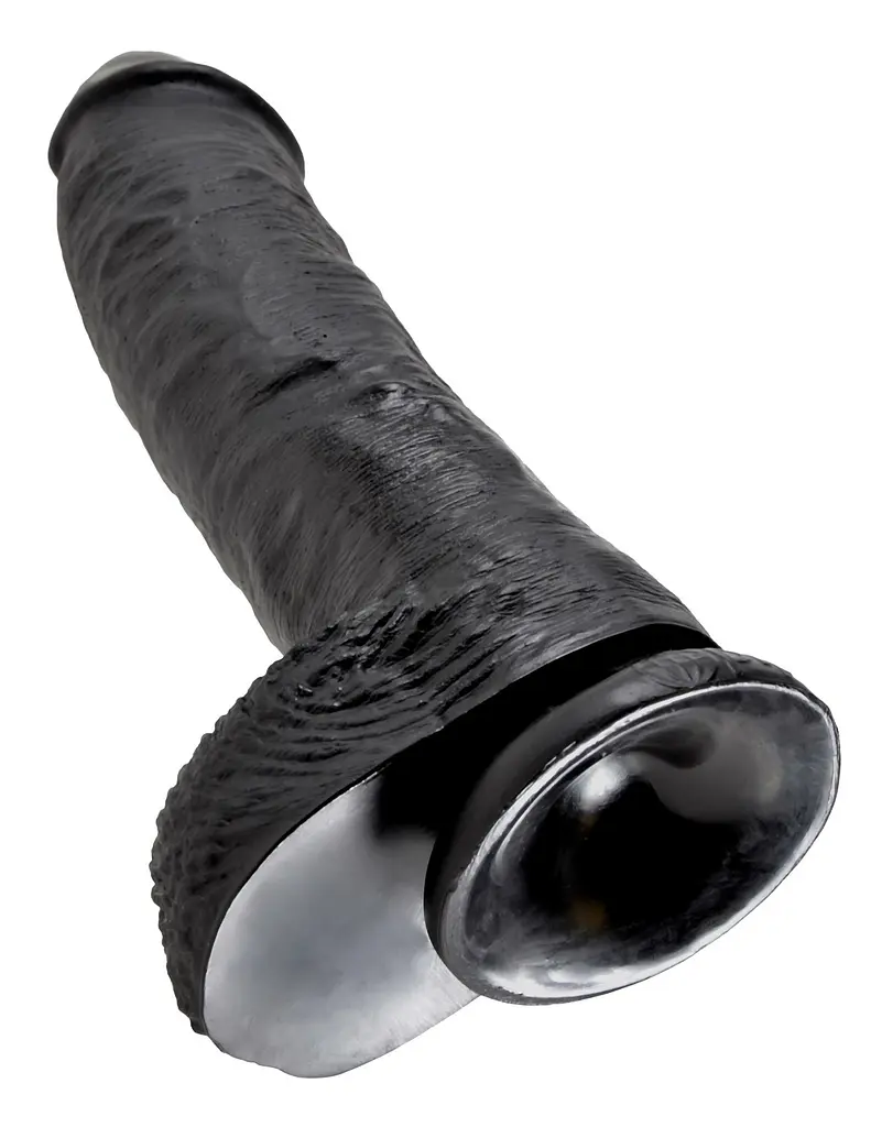 Фалоімітатор King Cock With Balls 10" 27 см чорний - фото 4