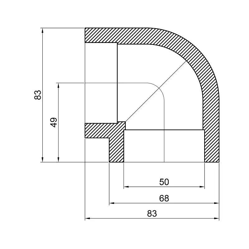 Кутник PPR Thermo Alliance 50, 90° DSE005