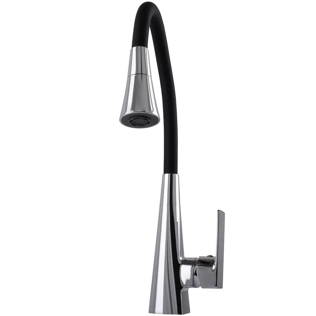 Змішувач для кухні Globus Lux NIAGARA GLN-0203SM-00 одноважільний поворотний хром чорний для установки на одне отвір - фото 4