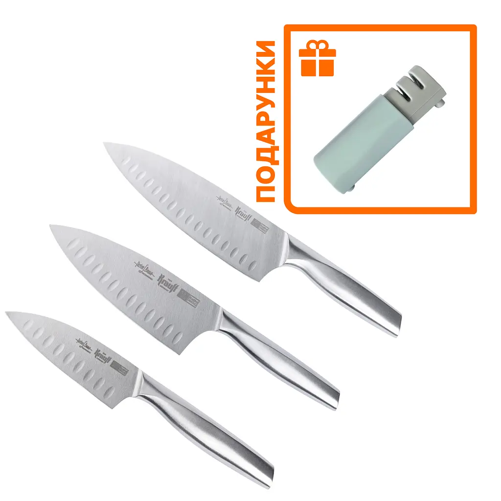Набір із 3-х ножів Prime Chef + Точило для ножів Scharfen (55-333-569) - фото 10
