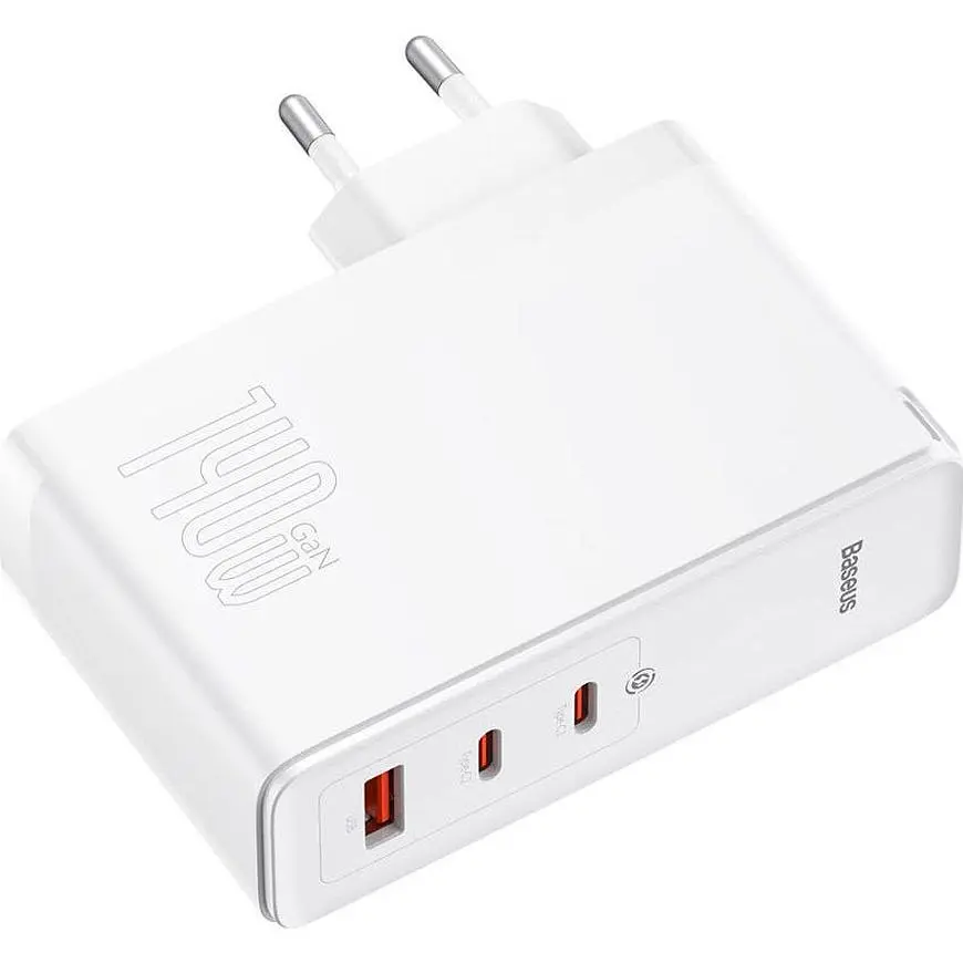 Мережевий зарядний пристрій Baseus GaN5 Pro Fast Charger 2C+U 140W White + Cable USB-C (CCGP100202) [96286] - фото 4