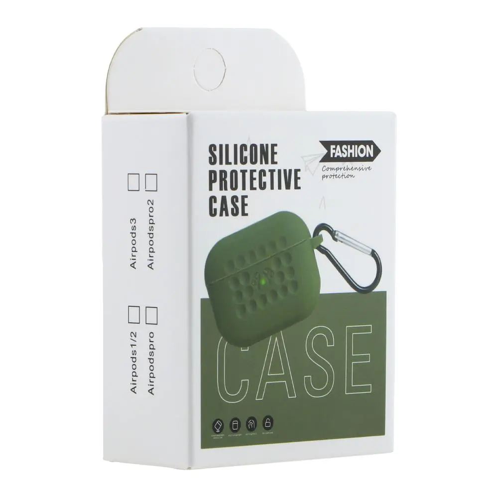 Футляр із карабіном Fashion Silicone Case Airpods 3 Dark Green (35264_3345615) - фото 2
