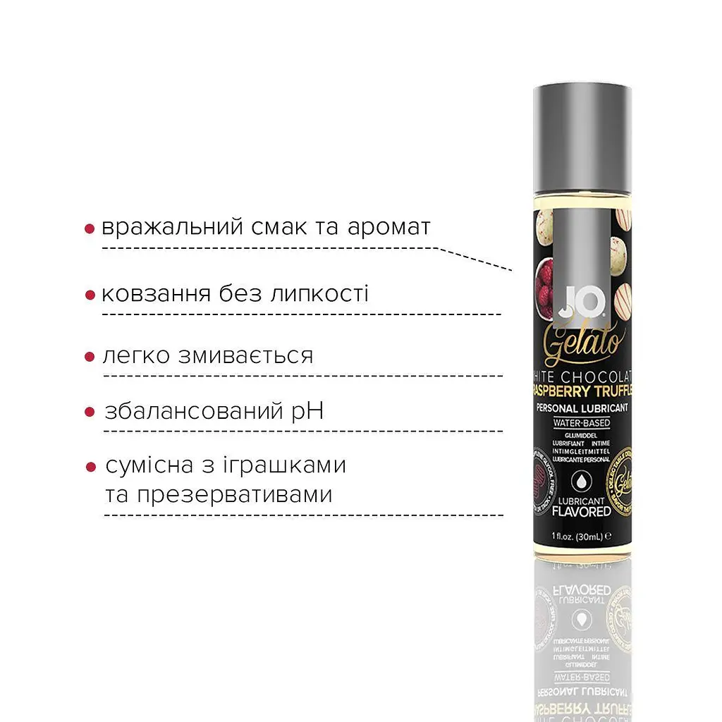 Лубрикант на водній основі System Jo Gelato, 30 мл, Білий шоколад з малиною - фото 3