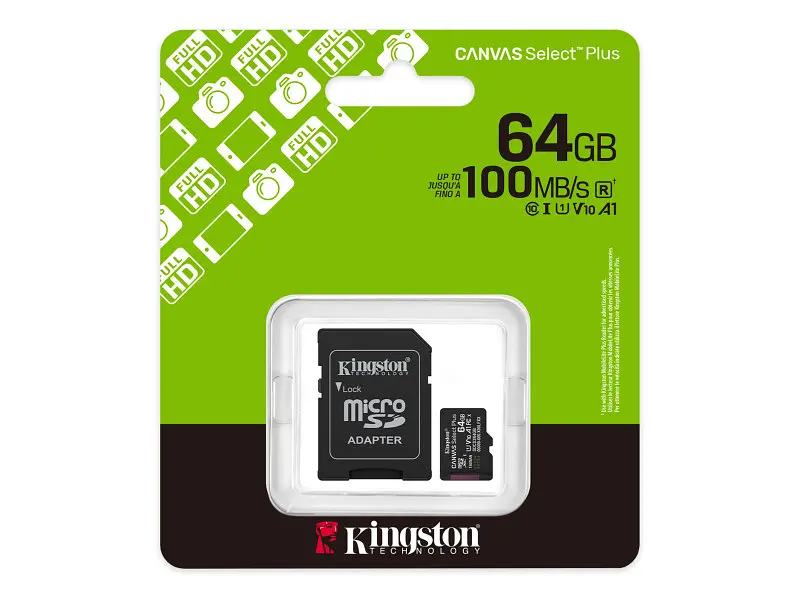 Карта пам'яті Kingston Canvas Select Plus Gen3 microSDXC + SD-Adapter 64 GB (SDCS3/64GB) - фото 3