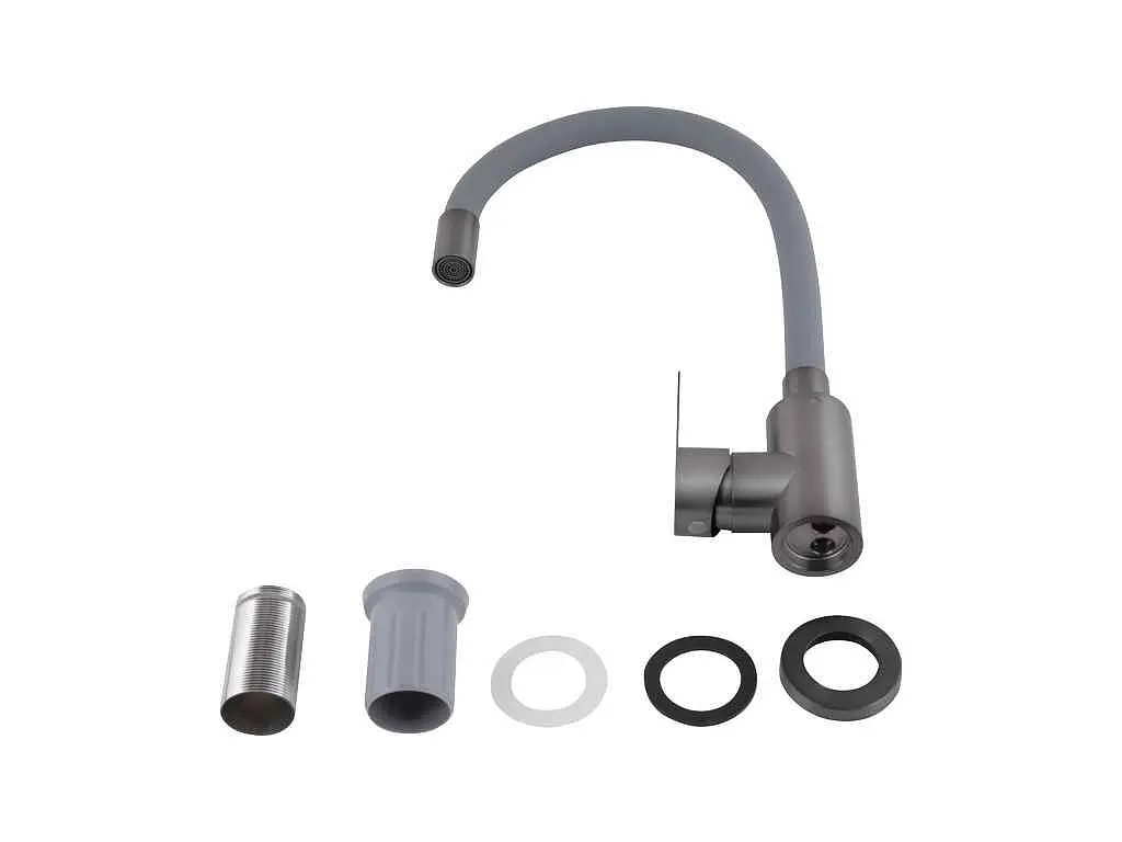 Змішувач Brinex на мийку графіт Pure 015F3 (k35) з гнучким виливом BRIPUR015F3GRG - фото 4