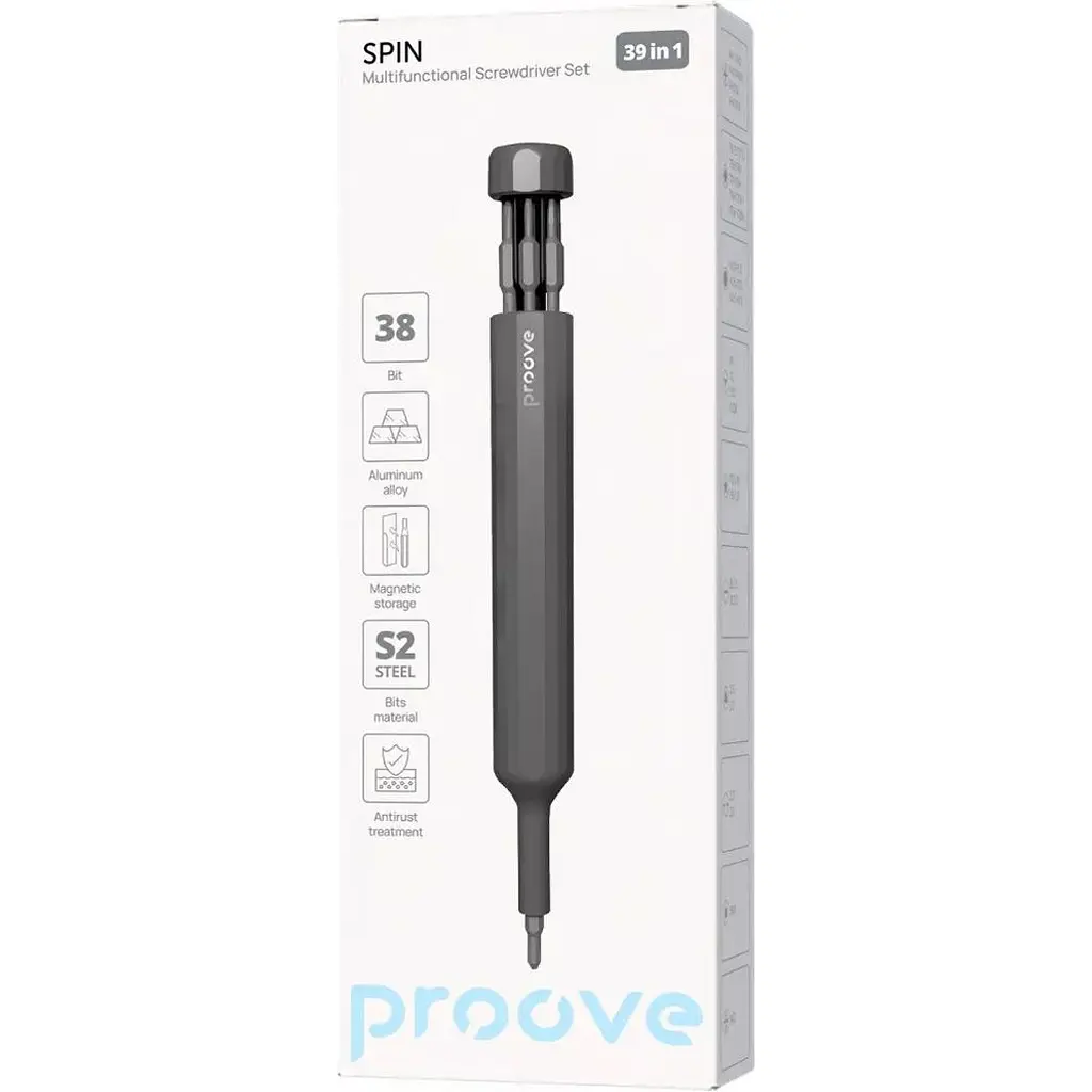 Викрутка з комплектом біт Proove Spin 39in1 Grey (MTSS39000003) [157762] - фото 5
